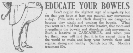 Historical advertisement for castor oil laxative