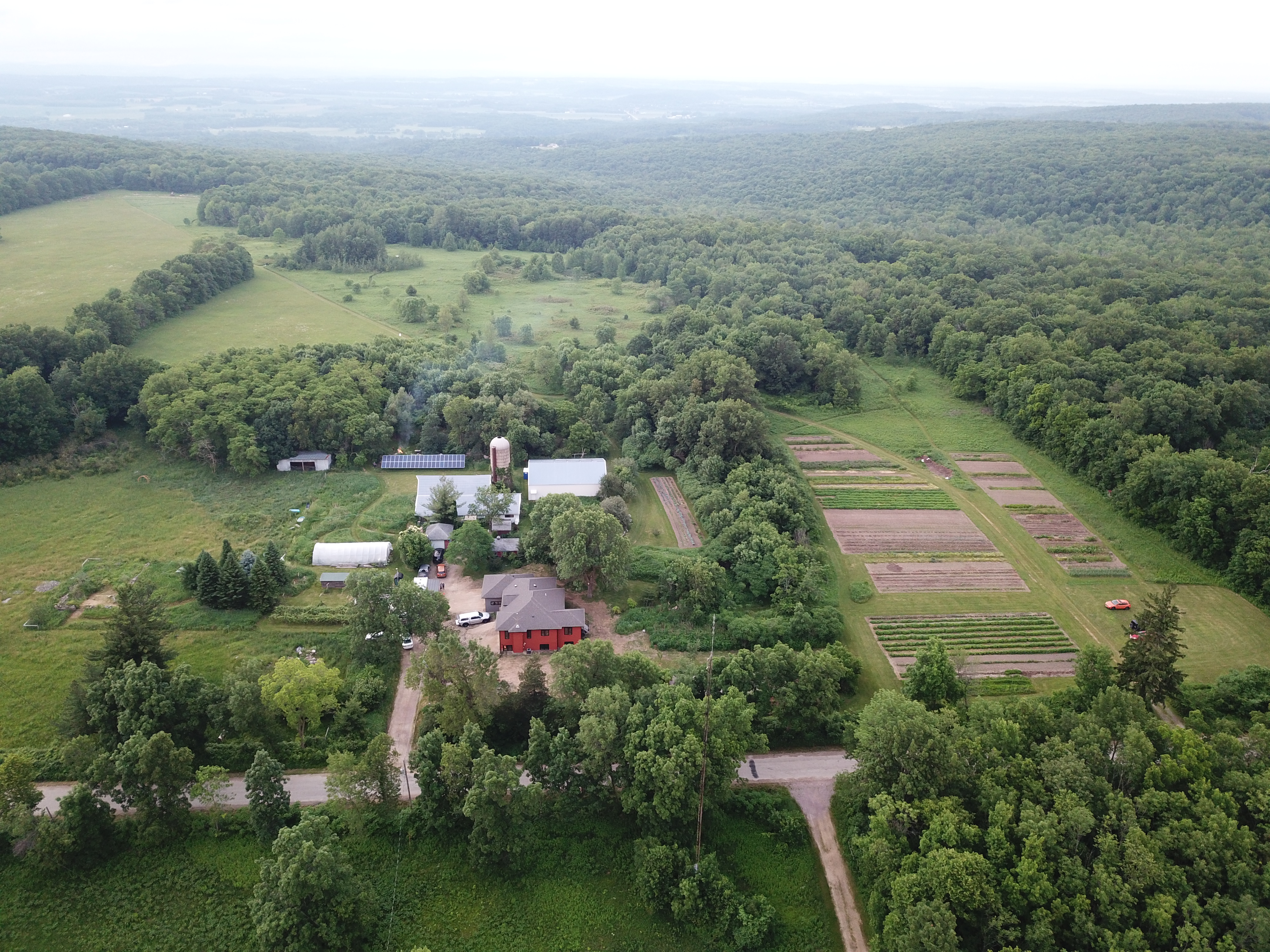 Aerial photo of the Four Elements herb farm